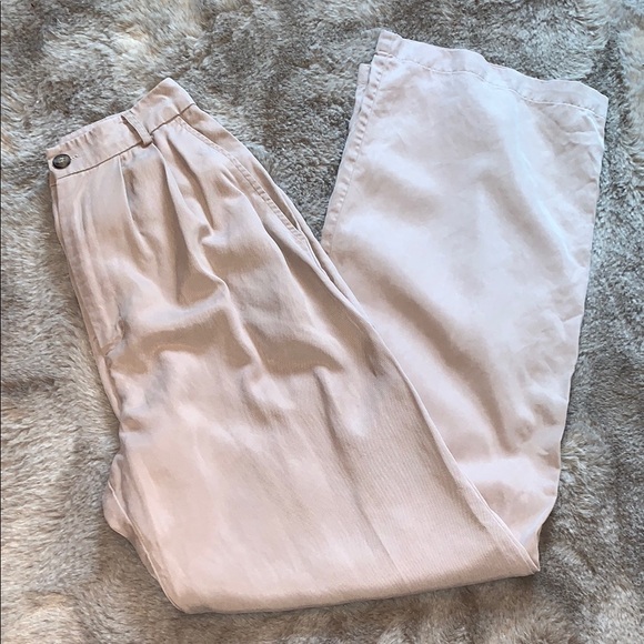 Reformation Mason Pleated Trousers Khaki High Rise Wide Leg Diane Keaton Neutral - Picture 1 of 10